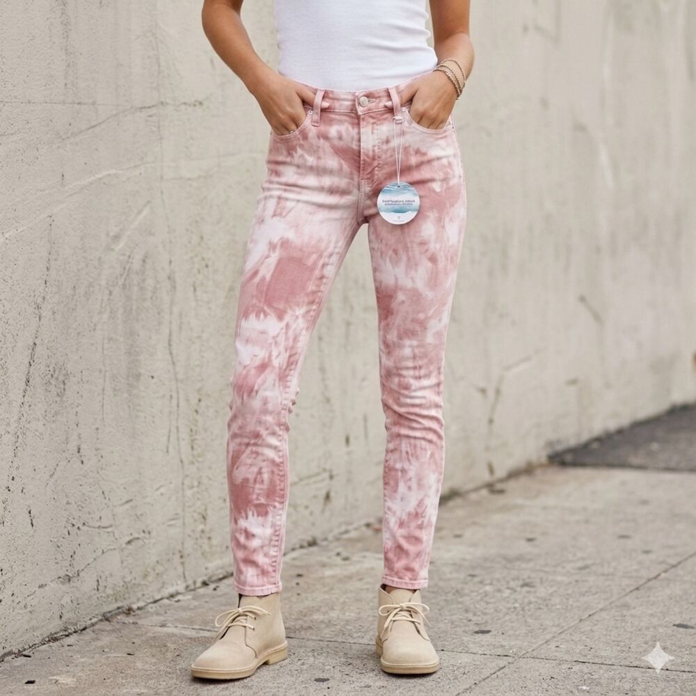 AG Adriano Goldschmied The Legging Skinny Ankle Jeans NWT Tie dye Pink Size 24